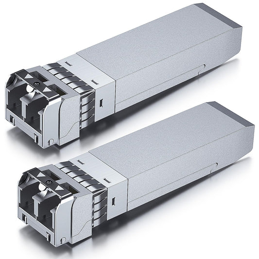 10Gtek [2 Pack] for Ubiquiti UniFi SFP+ Multimode Transceiver UF-MM-10G, 10G SFP+ SR Fibre Module, Dual LC Connector, 850nm, 300m