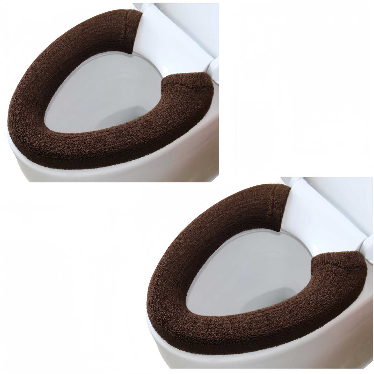 2Pieces Thicker Bathroom Soft Toilet Seat Cover Pad with Handle Toilet Lid Cover Cushion Soft Thicker Stretchable Washable