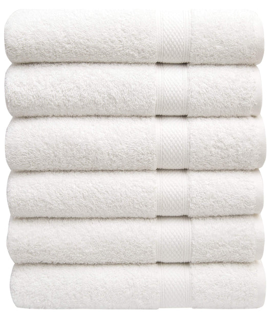 Pleasant Home Bath Towels Set of 6 (24? x 50?) 100% Cotton, 515 GSM | Lightweight, Soft & Absorbent Luxury Towels for Bathroom | for Gym, Pool & Spa |