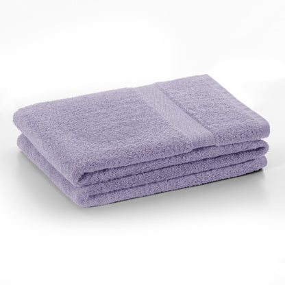 DecoKing Set of 6 Cotton Quality 525 g/m² 4 Hand Towels 50 x 100 cm and 2 Bath Towels 70 x 140 cm Purple Absorbent Marina