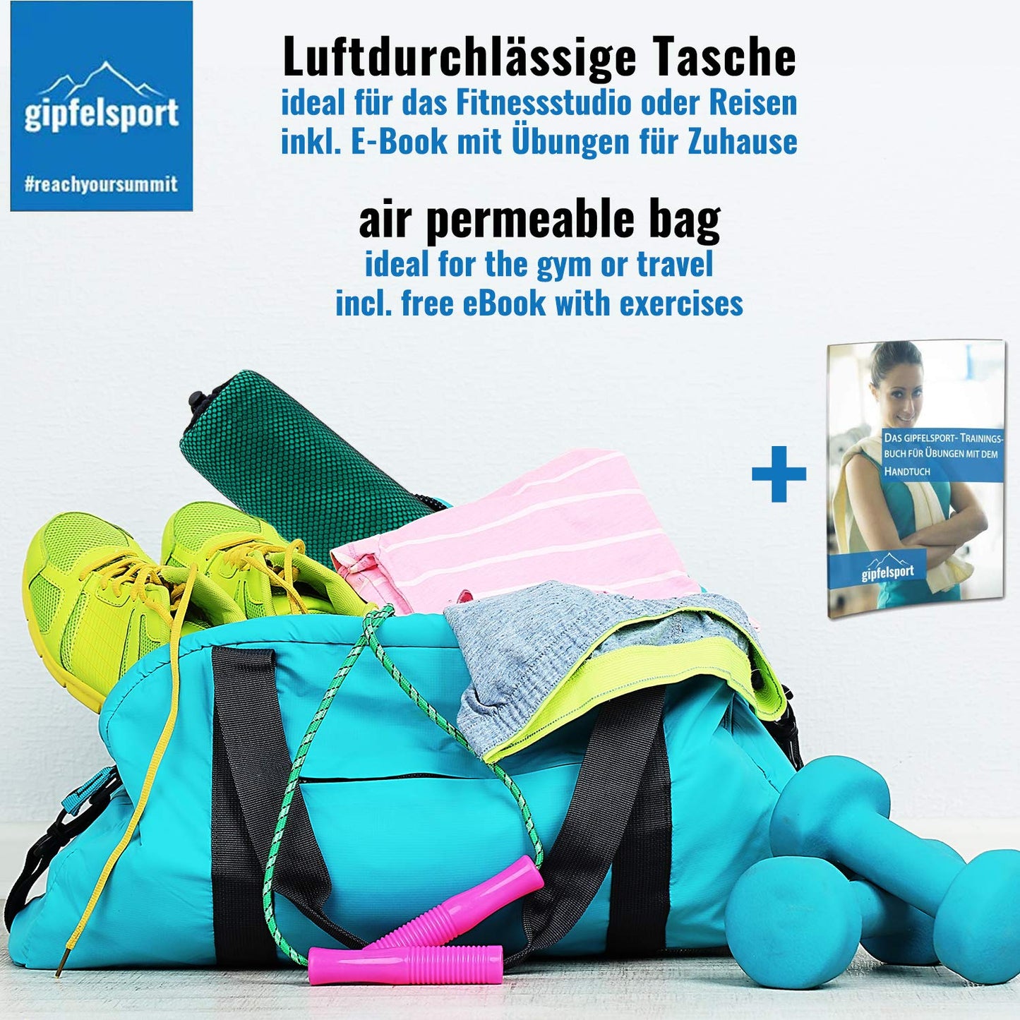 gipfelsport Microfibre Towel | Green | 1 1x S(80x40cm) & 1x L(140x70cm)