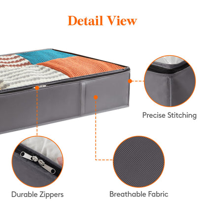 Lifewit 3 Pack 75L Under Bed Storage, Underbed Storage Boxes with Lid Clothes Storage Bag Wardrobe Storage Organiser with Reinforced Handle