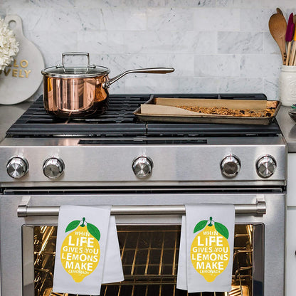PLITI When Life Gives You Lemons Make Lemonade Novelty Kitchen Towels with Sayings Flour Sack Cotton Hand Towel (Make lemonade towelU)