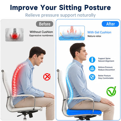Jiangshun Gel Seat Cushion & Pressure Relief Pad – Double Layer Honeycomb