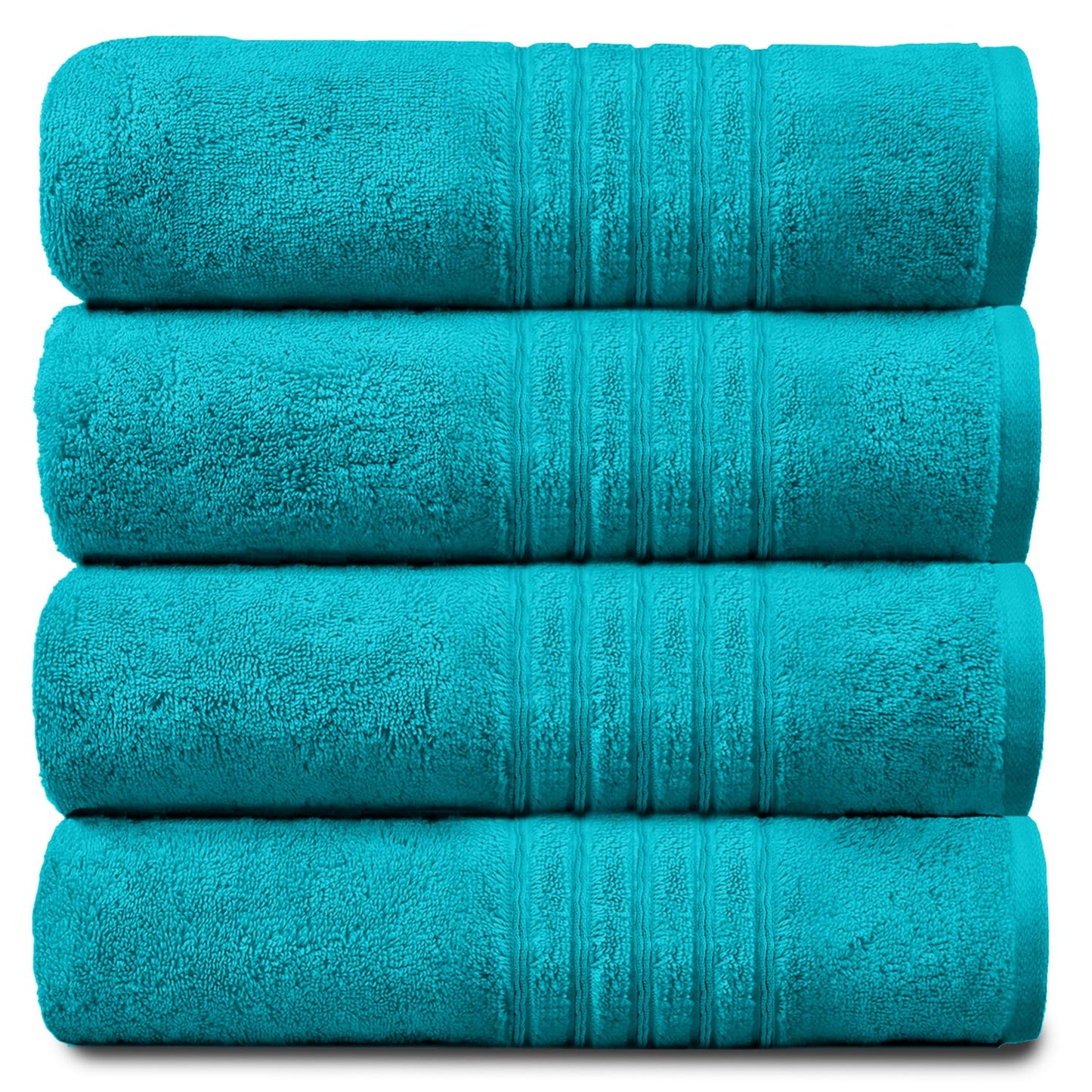 GC GAVENO CAVAILIA 4 PK Extra Large Bath Sheet, Water Absorbent Cotton Towels, 450 GSM Quick Dry Towels Set, Teal