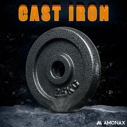 Amonax 20kg Cast Iron Adjustable Dumbbells Weight Set, Barbell Set Men Women, Strength Training Equipment Home Gym Fitness, Dumbell Pair Hand , Bar