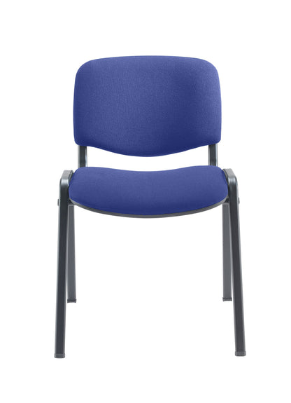 Office Hippo Heavy Duty Stackable Reception Chair, Black Frame, Fabric, Royal Blue