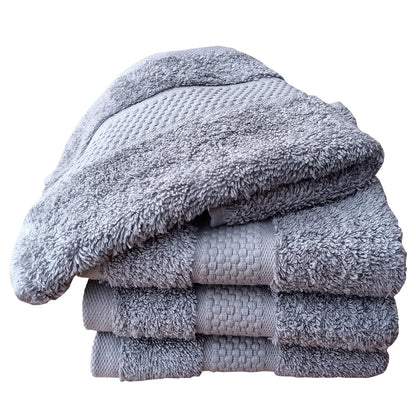 Sue Rossi Face Cloths Pack of 4, Turkish Combed Cotton, 30cm x 30cm, Soft, Absorbent & Quick Dry Wash Cloth Flannels Set Of Bathroom Towels