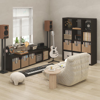 Furinno CUBICLE Record Player Stand with Vinyl Storage, 5-Cube 3 cm Extra Thick Vinyl Record Storage