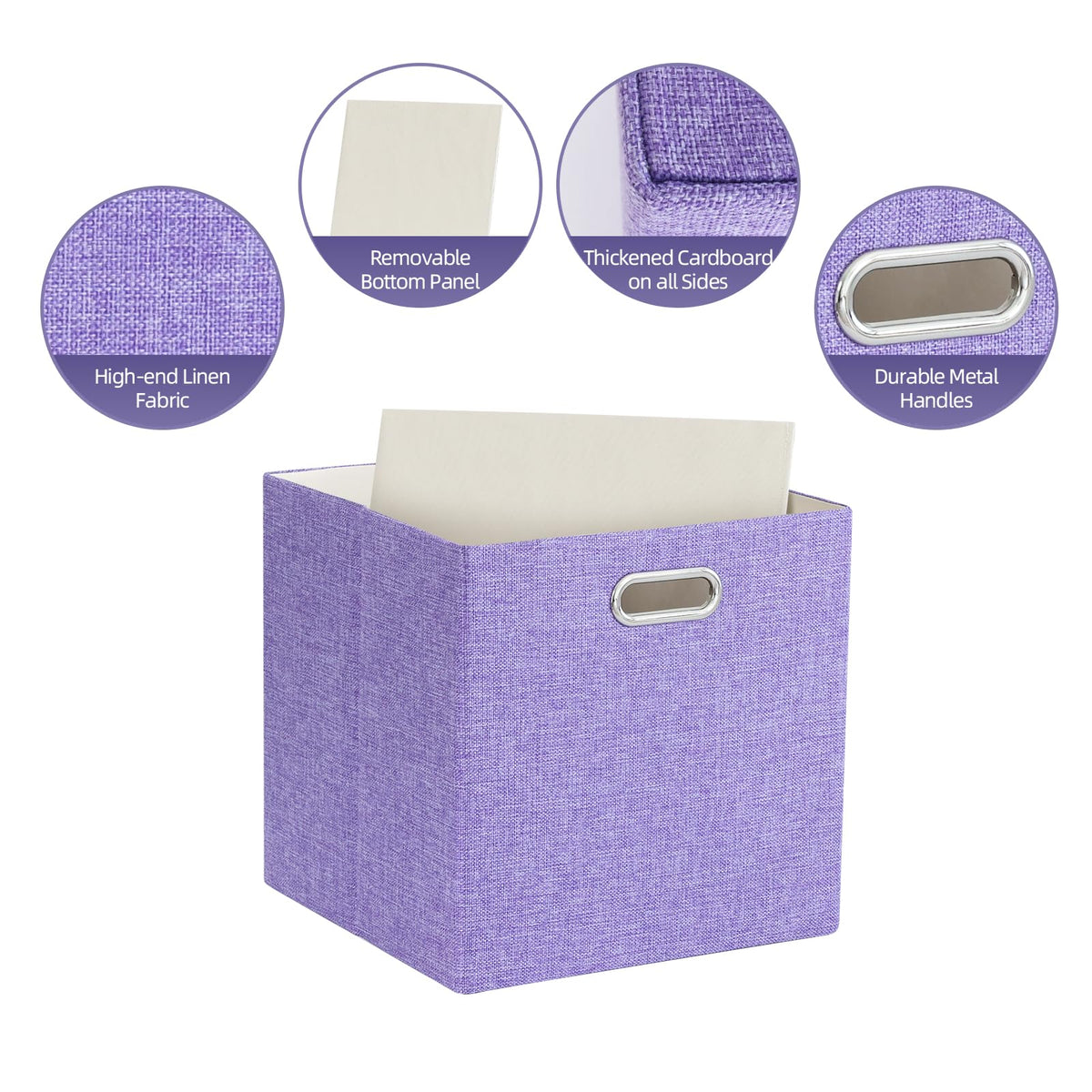 ORGMASTER Foldable Cube Storage Bin Organizing Baskets Cubby Boxes Fabric Storage Cubes Organizer Bins with Handles for Organization Home Office