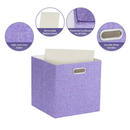 ORGMASTER Foldable Cube Storage Bin Organizing Baskets Cubby Boxes Fabric Storage Cubes Organizer Bins with Handles for Organization Home Office