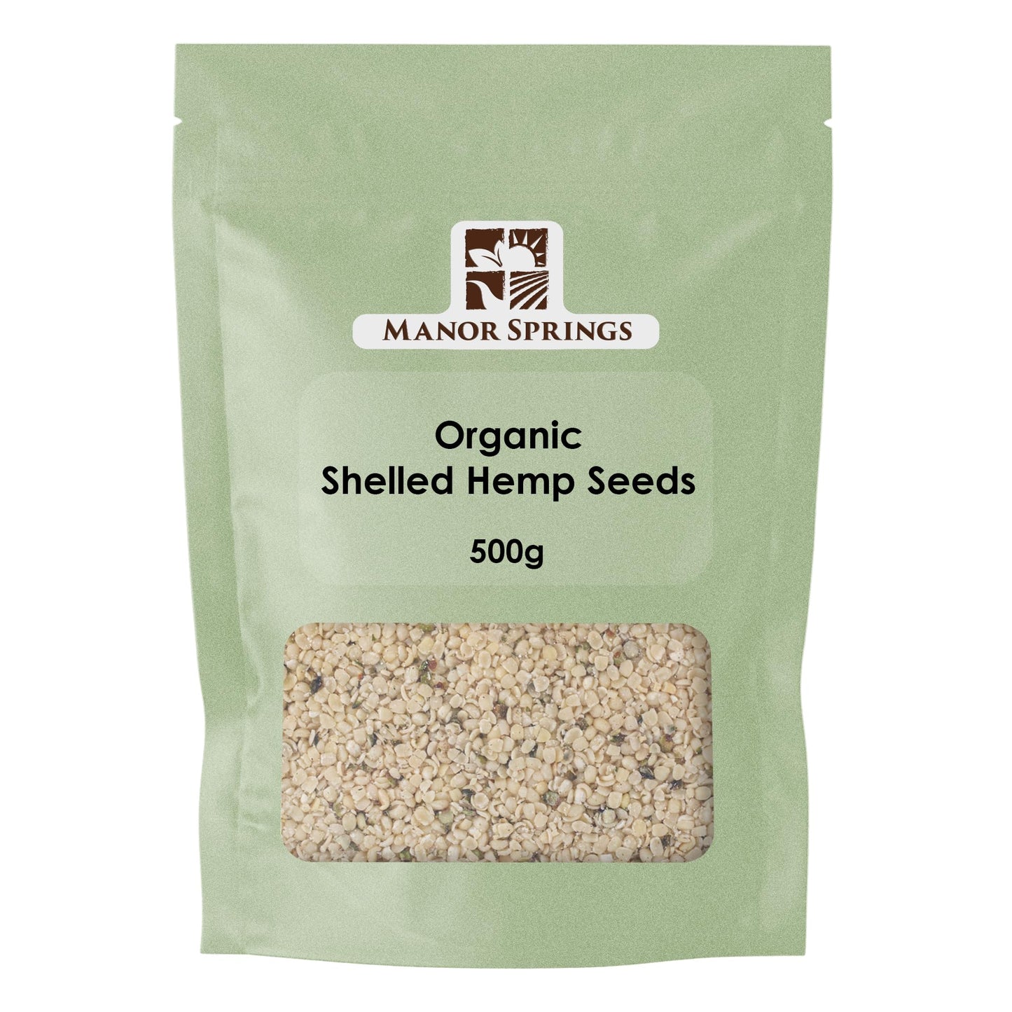 Organic Shelled Hemp Seeds 500g by Manor Springs Organic