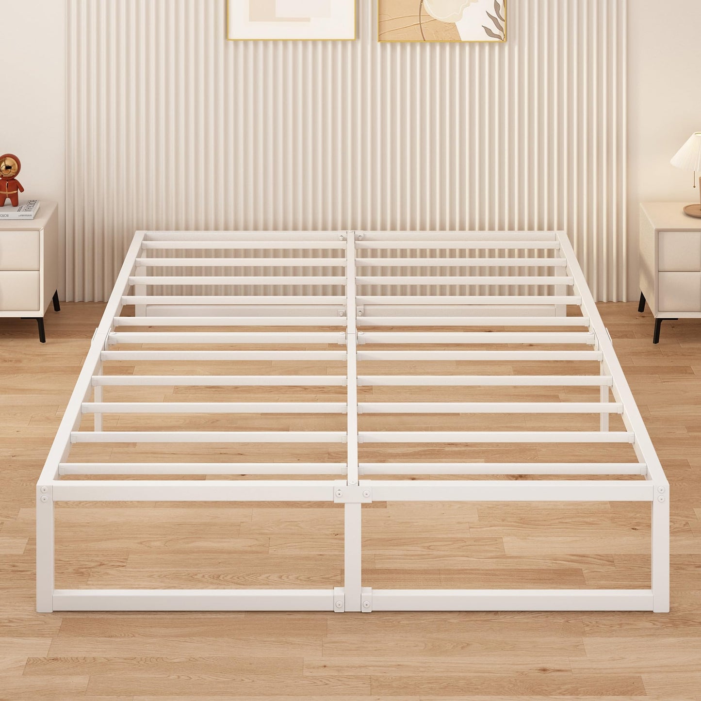 Yicensen King Size Bed Frame 150x200 cm, Metal Bed Frame king with Steel Slat Support, Easy Assembly, Noise Free, No Box Spring Needed, 30cm High,