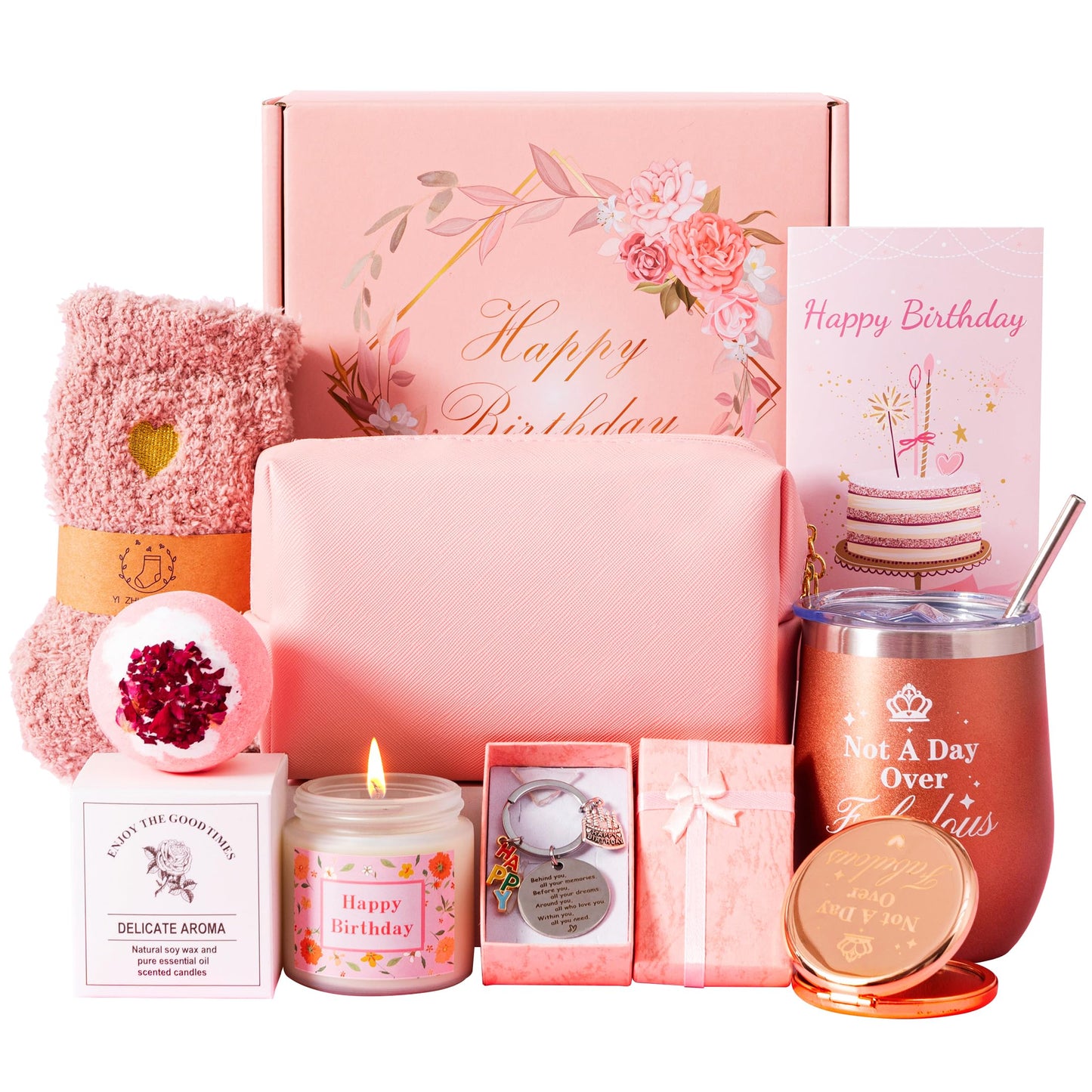 Birthday Gifts For Women, Happy Birthday Hamper Basket For Her, Turning A New Year Old Female Birthday Gifts,Birthday Pamper Box For Ladies,