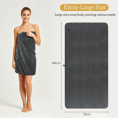 VIVOTE Microfibre Bath Towels Set Soft Bath Sheet 70x140cm Grey 2 Pieces