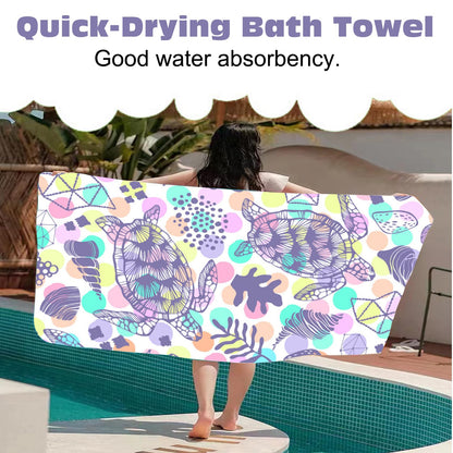 BSITSSS Extra Large Microfibre Beach Towel, Quick Dry Travel Swimming Towel for Adults, 140x70cm, Purple