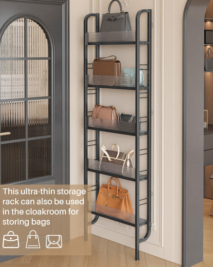 Ornestia Metal Narrow Storage Unit for Behind Door Storage,Black