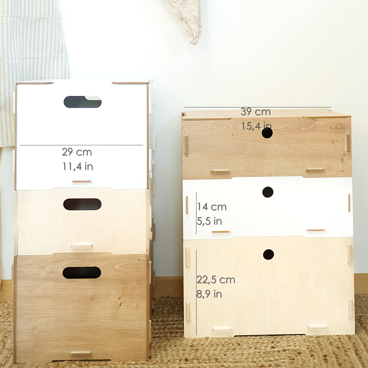 clipfritz - Wooden Box with Lid (unpainted approx. 40 x 30 x 23 cm) Large Wooden Storage Box - Boxes/Boxes for Storing Toys, Books, Photos, Toys