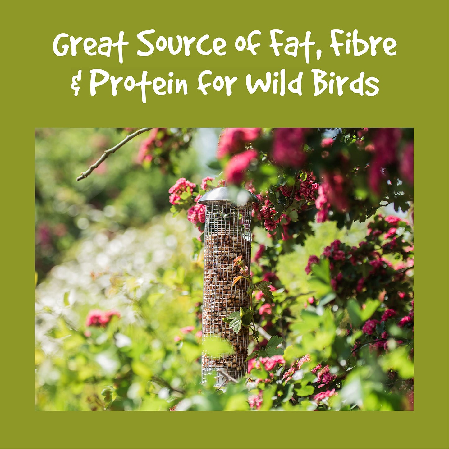 Split Peanuts for Wild Birds 12.55kg - High Energy Food, High Protein Feed, Rich in Fats and Fibre, Great for Hanging Feeders, Bird Tables and Ground