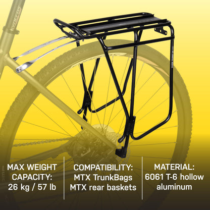 Topeak Super Tourist DX Rear Rack for 26" / 27.5" / 29" Wheel Bikes, Disc Brake Compatible, Black