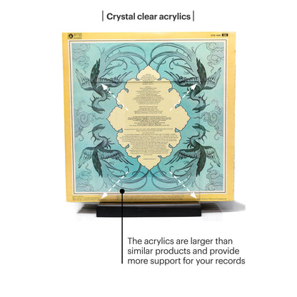 MÖNKE Premium Vinyl Record Storage - a Mid-Century Style Record Holder, 50 LP Capacity - with a Now-Playing Record Display Groove (Black)