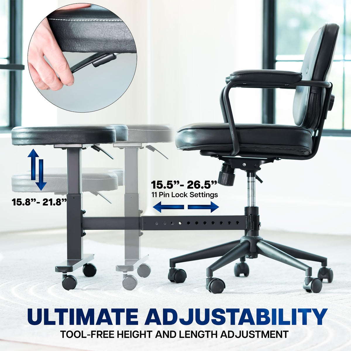 VIVO Black Retrofit Footrest for Office Chair, Chair-REST1