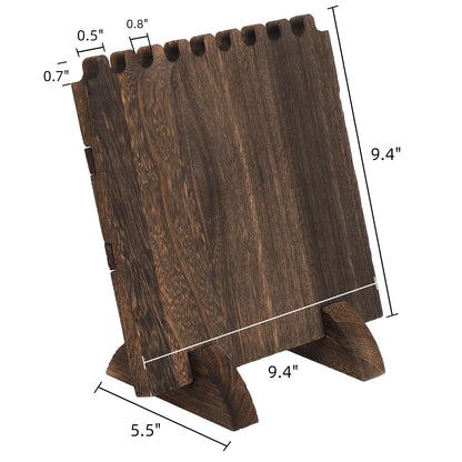 ZOOFOX Set of 2 Wood Necklace Display Stand for Selling, Freestanding Jewelry Easel Display Stand for 16 Necklaces