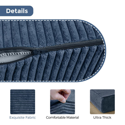 MAXYOYO Folding Corduroy Mattress, Tri Fold Floor Mattress 10cm thick with Washable Cover,Foldable in Three,Space-Saving for Guest (Bluestone, Single)