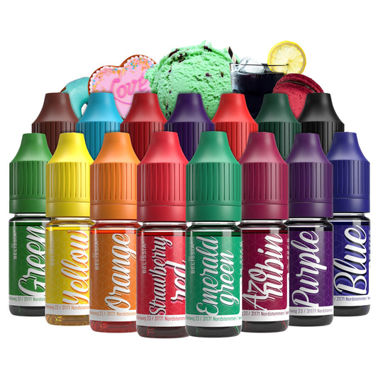 Belissia food colouring set - 15x10ml liquid & highly concentrated - food-safe food colouring for baking, cooking, fondant & DIY - vegan, strong
