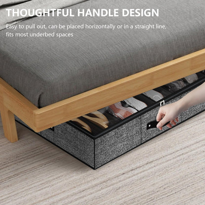 VERONLY 32 Pairs Shoe Storage Box, Under Bed Storage Organiser, Organizador De Zapatos, Extra Large Zapateras Organiser, Black, Set of 2