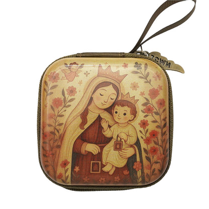 JDIEOQA Multipurpose Prayer Rosary Storage Bag Portable Square Case For Temple Spiritual Gatherings Bead Storage Bag