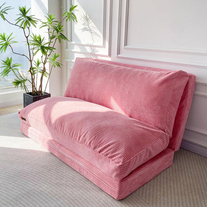 MAXYOYO Folding Corduroy Sofa Bean Bag Bed Chair Foam Filling Extra Thick 4 Fold Floor Couch Matress for Adults