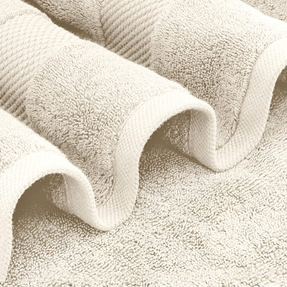 White Classic Ivory Soft Luxury Bath Towels - 650 GSM Cotton Luxurious Bath Towels Extra Large 35x70 | Highly Absorbent & Quick Dry