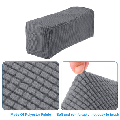 sourcing map 2pcs Stretch Armrest Covers for Chairs/Sofas, Couch Arm Covers with Twist Pin, Furniture Protector Slipcovers Light Grey