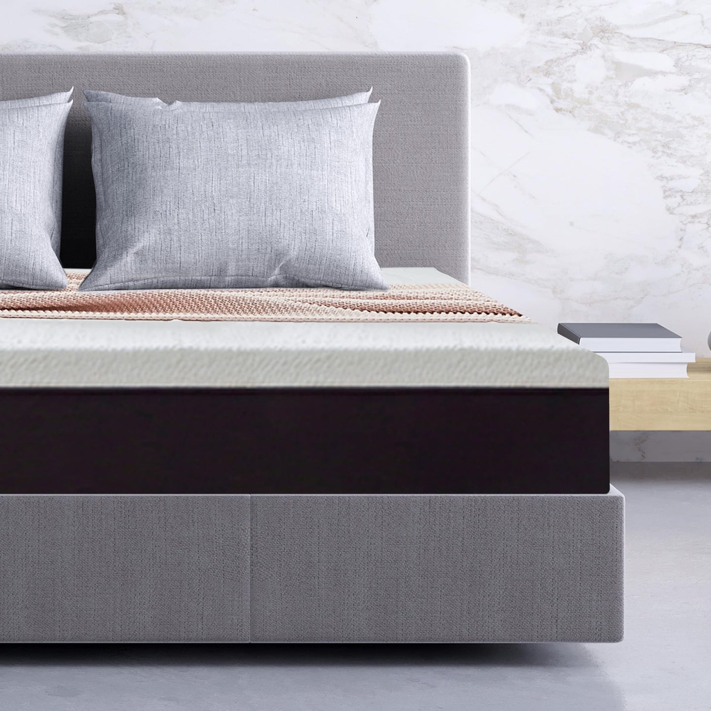 Classic Living Aether Memory Foam Mattress with Cooling Gel Foam - 18 cm Medium Firm Single Mattress in a Box, White, 90X190