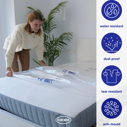 Single Size Mattress Bag - Moving and Storage - Plastic Mattress Covers for Moving and Storage - Mattress Protector - Storage Bags - Heavy Duty