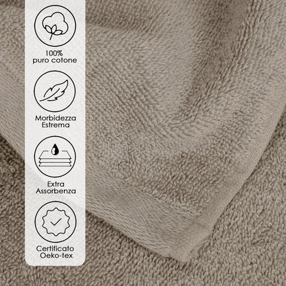 Ruggeri 4 Piece Guest Towel Set, 40x50 cm, Cotton, Dove Grey