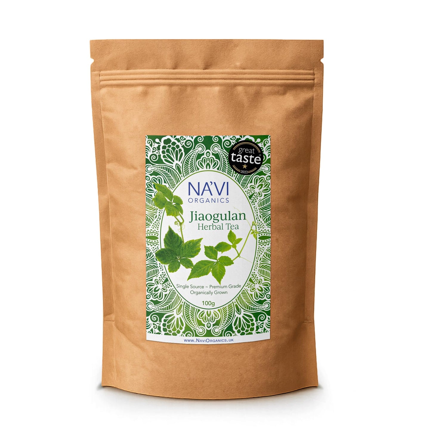 Na'vi Organics Jiaogulan Gynostemma - Premium grade whole leaf organic tea leaves, 100 g