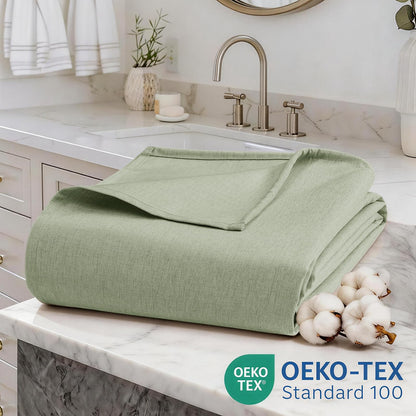 Zemyovia No Hooks Linen-Like Shower Curtain, Waterproof 250GSM Heavyweight Fabric, 180 x 190, Easy Install Split Grommets