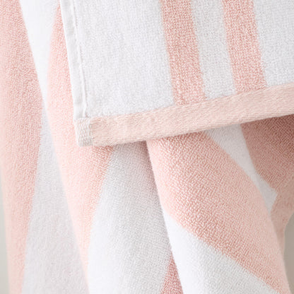 Bianca Reversible Stripe 50x90cm Cotton Jacquard Hand Towel Blush Pink