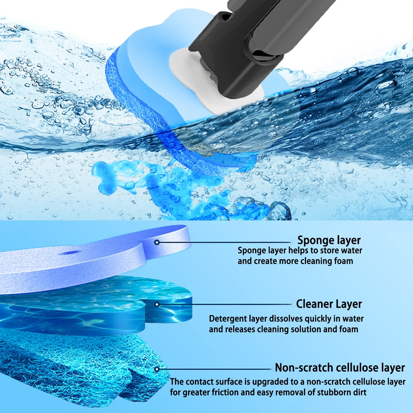 AnMelon Upgraded 24 PCS Disposable Toilet Brush Replacement Head, Toilet Wand Disposable Refill Heads, Disposable Replacement Head For Toilet wand.