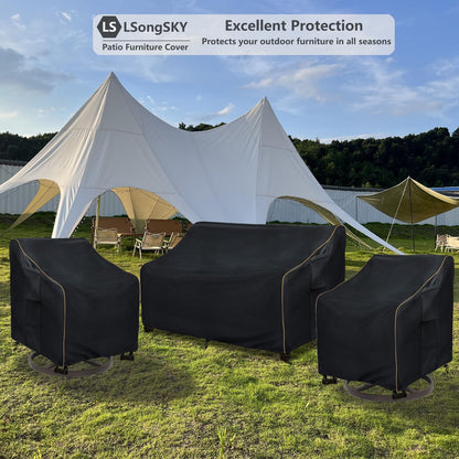 LSongSKY Outdoor Swivel Lounge Chair Cover 2 Pack,Waterproof Heavy Duty Outdoor Chair Covers,Patio Rocking Chair Covers For Outdoor Furniture,(30 W x