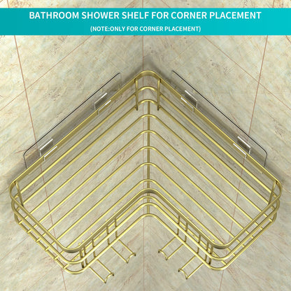 Yazoni Corner Shower Caddy 2 Pack - Bathroom Shelves No Drilling, Rustproof Stainless Steel Shower Storage Rack