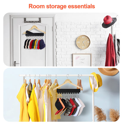 UCOMELY Hat Organizer Holder for Hanger & Room Closet, 2Pack 10 Large Stainless Steel Hat Storage Clips, for Hang Baseball Hats, Ball Caps