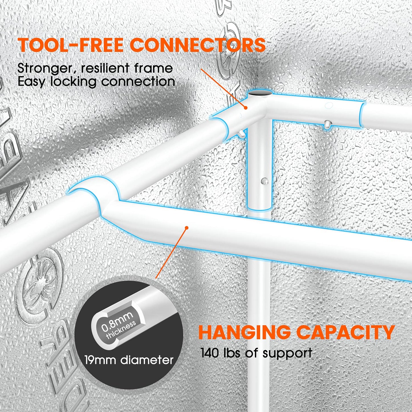 Spider Farmer 70x70x160CM No Light Leak High Reflective 1680D 2.3x2.3ft Grow Tent 27"x27"x63" Mylar Hydroponic Indoor Grow Tents Hydro Box Waterproof