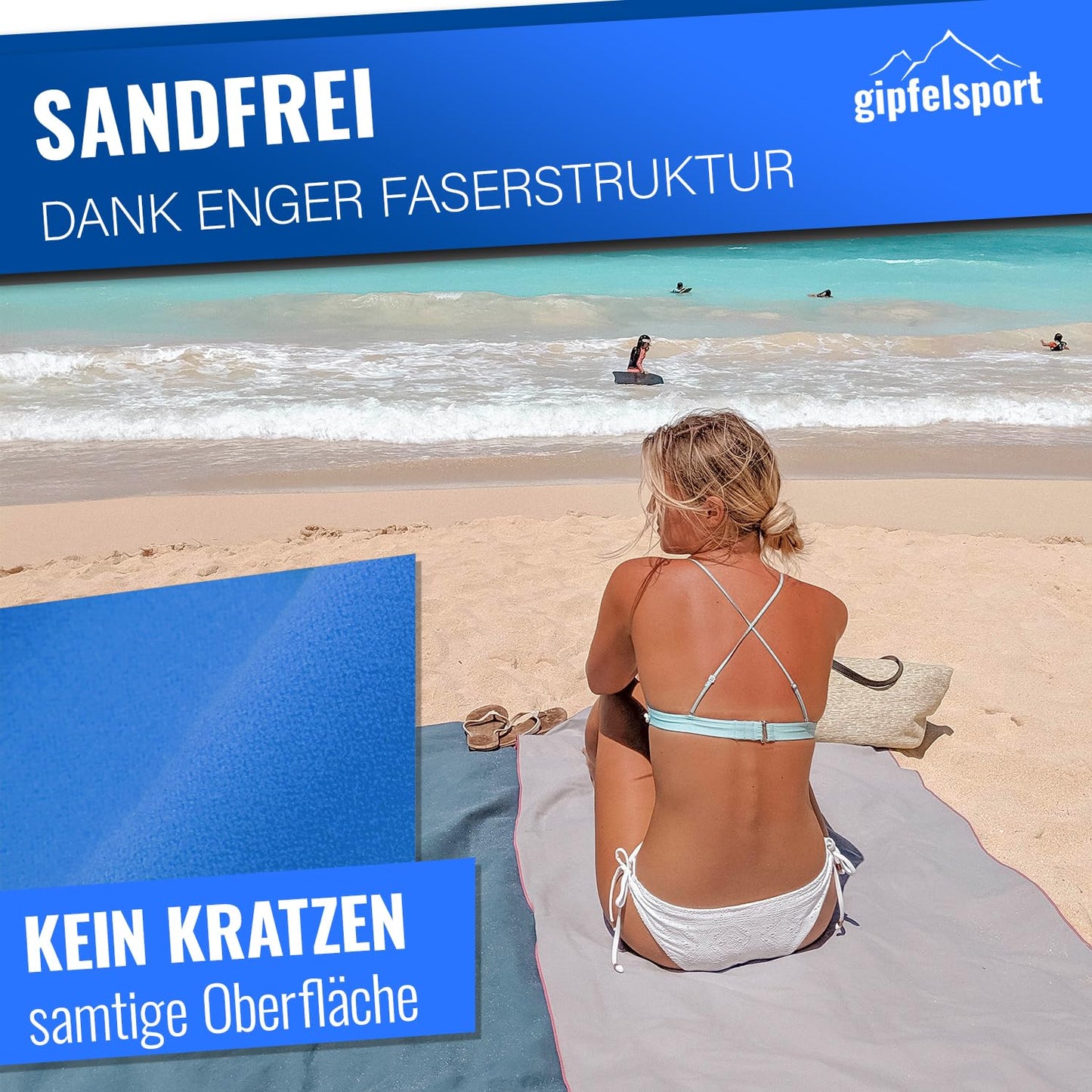 gipfelsport Microfibre Towel 1x XS(50x30cm) without bag Blue