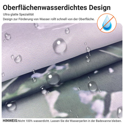 Lerores Shower Curtain, 160 x 160 cm, Forest Anti-Mould Textile, Weighted Hem Water-Repellent