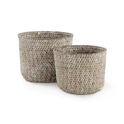 Compactor Set of 2 Mika Storage Baskets, Hand-Woven Natural Seagrass, Beige, RAN6534