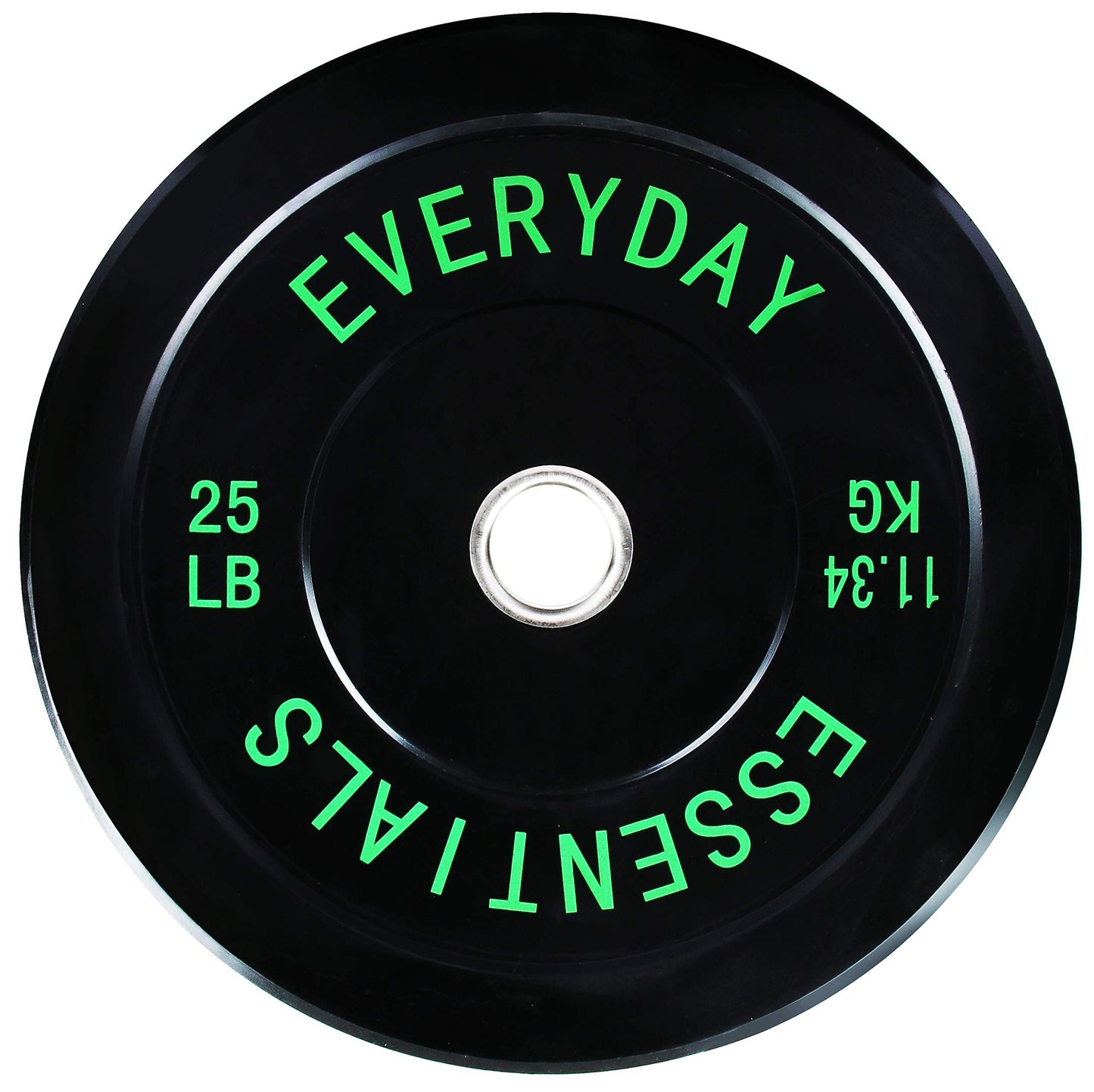 Everyday Essentials Color Coded Olympic Bumper Plate Weight Plate w Steel Hub, Single, Black