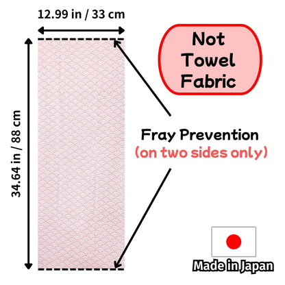 Japanese Tenugui Towel, 34.64"L x 12.99"W, Seigaiha Pattern, Set of 3